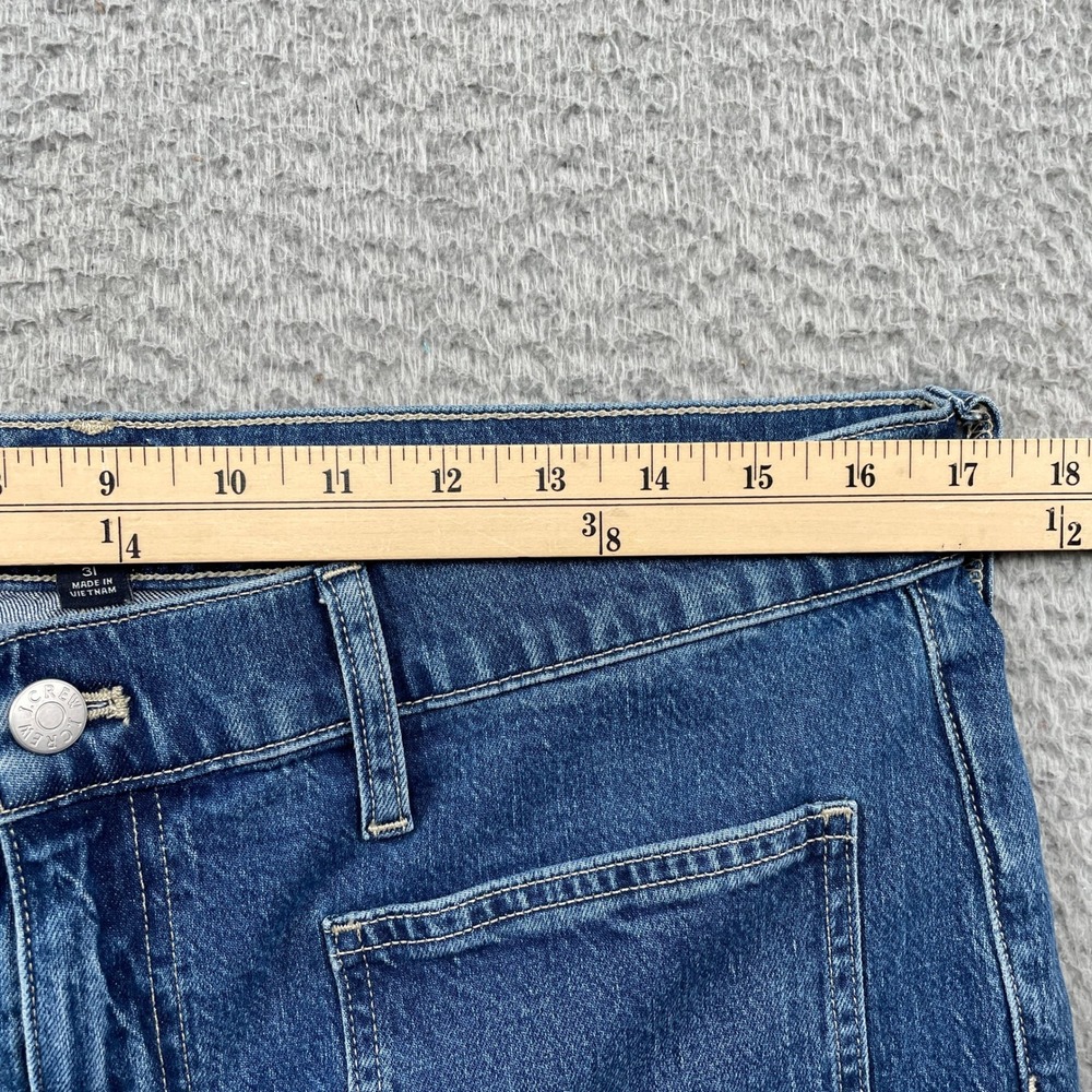 J.Crew Jeans Womens 31 Blue Full Length Wide-Leg Patch Pocket High Rise Denim - Picture 6 of 9